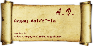 Argay Valéria névjegykártya