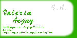 valeria argay business card